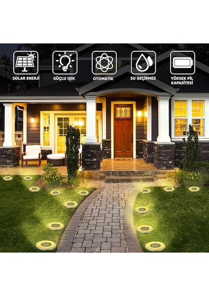 Solar Işık 4'lü Paket - Güneş Enerjili Bahçe Aydınlatması Yol Işığı, Su Geçirmez LED Lamba, Kolay Kurulum, Enerji Tasarruflu, Dış Mekan Işığı fiyatları