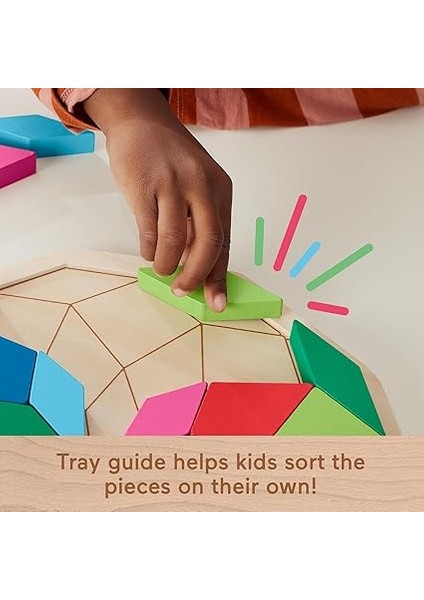 Ahşap Mandala Yapboz Yürüme Çağındaki Çocuklar Için 40 Ahşap Parçadan Oluşan Fisher-Price Geometrik Mandala Yapboz Blokları HXT94 fırsatları
