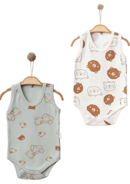 Erkek Bebek&çocuk Askılı Çıtçıtlı Badi 2’li Set – %100 Pamuk, Esnek ve Rahat