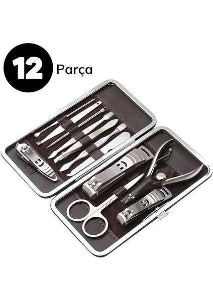 12 Parça Çanta Tipi Manikür Pedikür Tırnak Bakım Seti fırsatları