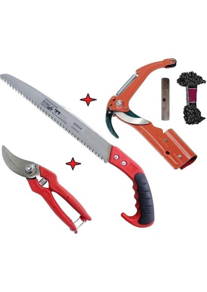 Yüksek Agaç Tepe Dal Ağaç Kesme Budama Makası Bağ Testere Seti Mekanik Bahçe Aleti Ipli
