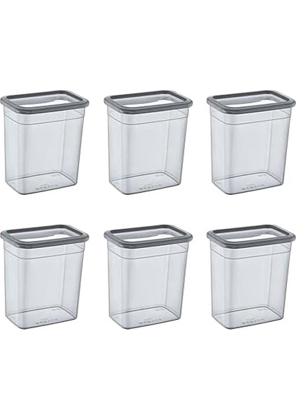 6'lı Setskali Dikdörtgen Saklama Kabı 2350 ml - Antrasit, Çok Amaçlı Saklama Kabı fiyatları