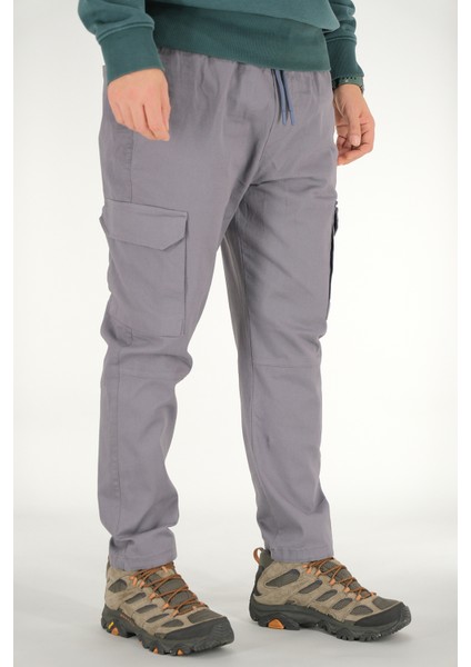 Erkek Füme Kargo Cepli Pantolon Rahat Kesim Pamuklu Lastikli Bel fiyatları