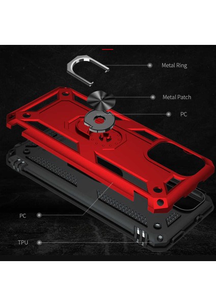 Xiaomi Redmi Note 10 Pro Kılıf Nxxa Vega Kapak-Kırmızı fırsatları