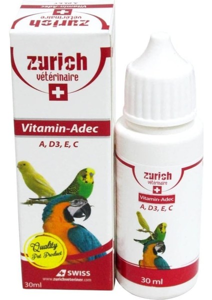 Kuş Vitamini A, D3, E, C Vitaminleri 30 ml