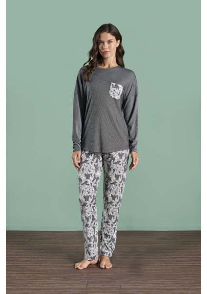 1974 Uzun Kollu Bayan Pijama Takım