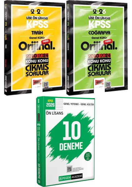 2026 Kpss Lise Ön Lisans Tarih Coğrafya Orijinal Çıkmış 2010-2024 - 2026 Kpss Ön Lisans Çözümlü 10 Deneme