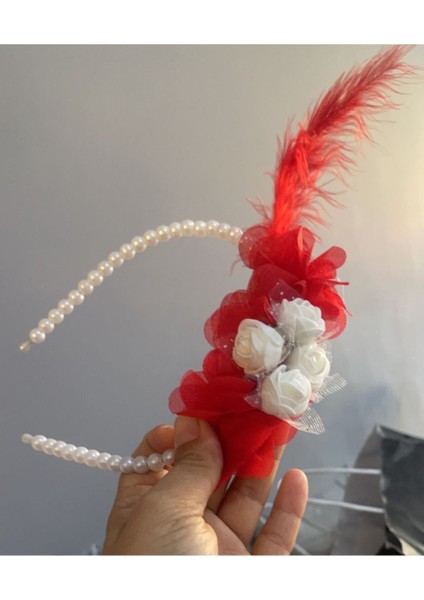 Kına Gecesi Nedime Tacı 10 Adet Kırmızı