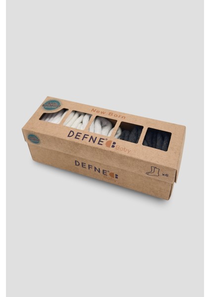 6 Çift Kutulu Erkek Newborn Yeni Doğan ve Bebek Çorabı 0-6 Ay indirimleri