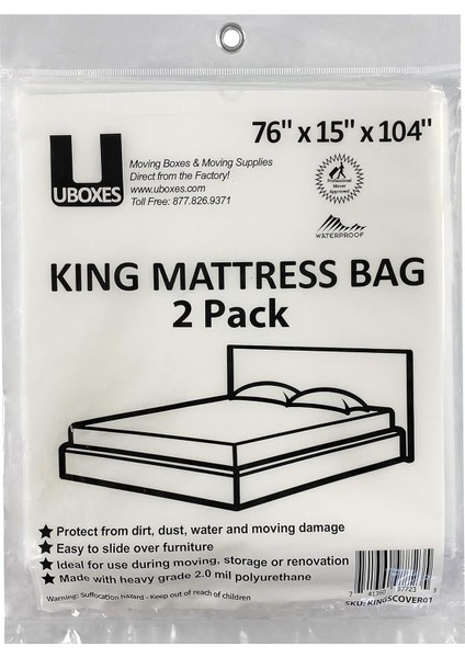 Yatak Poli Kılıfları, 76 x 15 x 104 Inç, 2&apos;li Paket