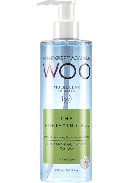 Woo Skin Expert Academy Arındırıcı, Sıkılaştırıcı, Güneş & Sivilce Leke Açma Etkili ve Canlandırıcı Yüz Temizleme Jeli 200ML (Aha+Bha ve Hyaluronic Acid) Akne Oluşumunu Azaltma, Leke Açıcı fiyatları