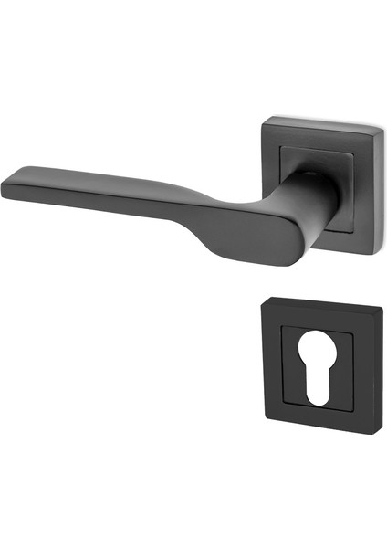 Kapı Kolu Max Firuze Matsiyah Kare Rozetli Yale Sol