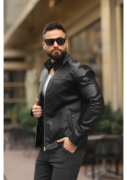 Premium Örme Triko Kol Dik Yaka Süet Ceket Erkek Slim Fit Suni Deri Modern Tasarım fiyatları