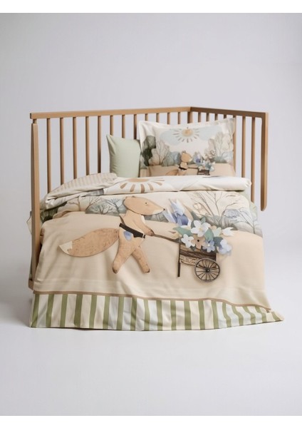 Petit Jardinier Bebek Nevresim Takımı – %100 Pamuk, Nefes Alabilir, Bahçe Desenli