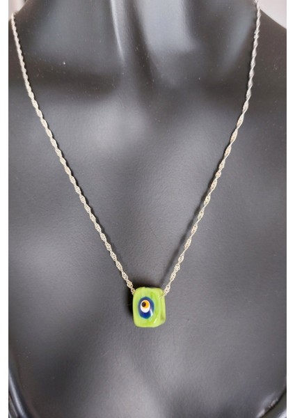 925 Ayar Gümüş Nazar Boncuklu Singapur Zincir