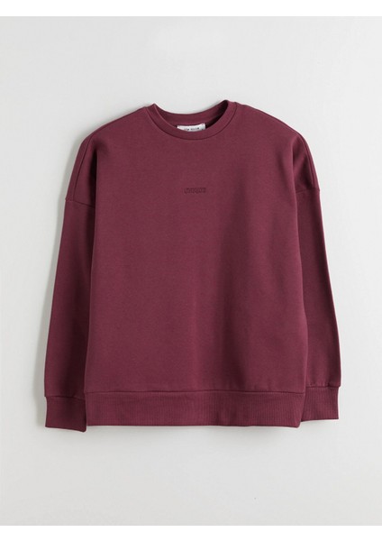 Lcw Vision Mürdüm Nakışlı Oversize Kadın Kalın Sweatshirt indirimleri