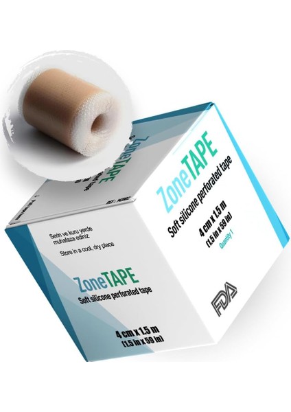 Zonetape Soft Silikon Bant 4cmx1.5mt -Estetik Operasyon- Karın Germe- Sezaryen-Yanık-Ben Aldırma