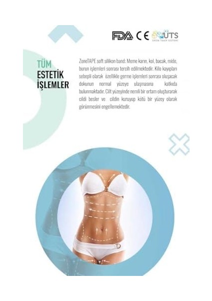 Zonetape Soft Silikon Bant 4cmx1.5mt -Estetik Operasyon- Karın Germe- Sezaryen-Yanık-Ben Aldırma fiyatları