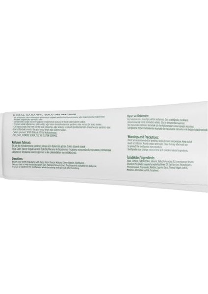 Eyüp Sabri Tuncer Doğal Karanfil Özlü Diş Macunu, 90ML fiyatları