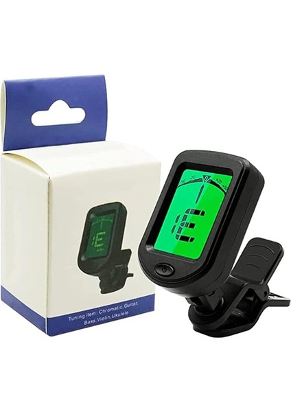 Akustik/ Gitar, Ukulele, Keman, Bas, Kromatik Tuning Modları Için Profesyonel Klipsli Gitar Tuner Gitar Tuner (1 Paket)