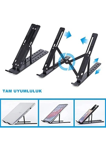 Taşınabilir Laptop Bilgisayar Tüm Laptoplarla Uyumlu Siyah Bilgisayar Taşınabilir Metal Kaymaz Dizüstü Bilgisayar Siyah fiyatları