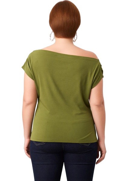 Kadın Örme Asimetrik Yaka Bluz Rahat ve Şık Bir Seçim Kaliteli Şık Rahat Modern Zarif Günlük modelleri