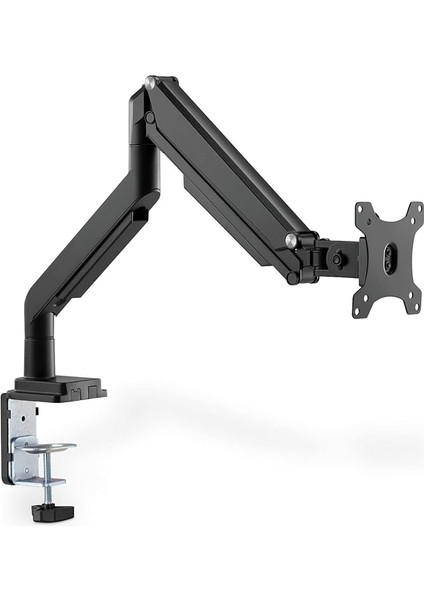 Monitör Tutucusu - Kelepçe & Gaz Basınçlı Yay - 1 Monitör - 32 Inçe Kadar - Vesa 75X75, 100X100 - Siyah