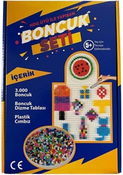 Ütü Ile Yapışan Boncuk Seti 3.000 Boncuk + Dizme Kalıbı + Cımbız
