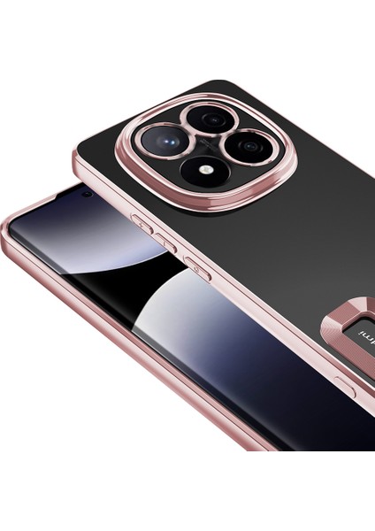 Redmi Note 14 Pro 4g Kılıf Kamera Korumalı Logo Gösteren Nxxa Omega Kapak - Siyah