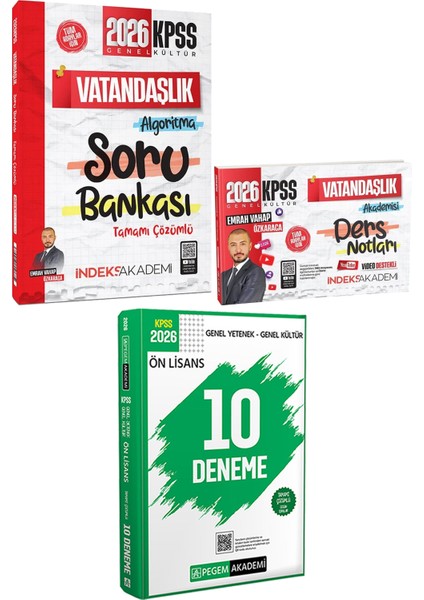 2026 Kpss Vatandaşlık Algoritma Soru Vatandaşlık Akademisi Ders Notu - 2026 Kpss Ön Lisans Çözümlü 10 Deneme
