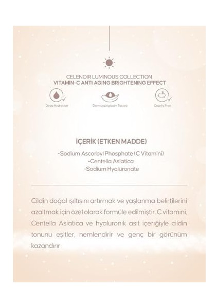 Celenoir C Vitamini Serumu | Aydınlatıcı & Kırışıklık Karşıtı Bakım | 30 ml