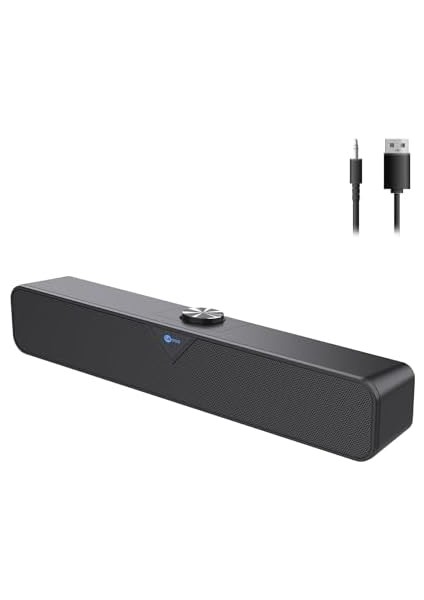 DS102 Kablolu Usb/aux 6W Tak Çalıştır Kolay Kurulum Yüksek Çözünürlüklü Surround Ses Tv/pc/telefon/tablet Geniş Uyum Kompakt Soundbar Taşınabilir Hoparlör Siyah fiyatları