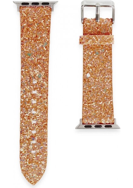 Apple Watch 42MM Starry Taşlı Kordon - Pudra