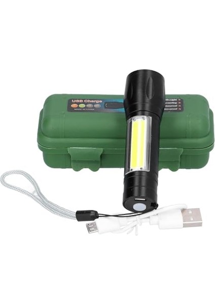511 LED USB Şarjlı Yüksek Lümen Mini Boy El, Metal Kasa, 3 Modlu Işık Modülü, Kutulu, Şarj Kablosu Dahil modelleri