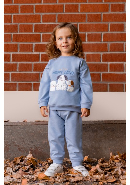 Köpek Nakışlı Erkek Bebek Ikili Takım