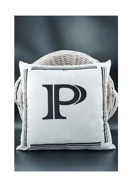 Harfli Kırlent Kılıfı Kadife 43X43 cm Çift Taraflı P Harfi Kedi Desenli Evlilik Teklifi Doğum Günü fiyatları