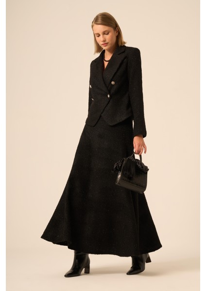 Bayan Twit Etekli Takım Siyah 31239