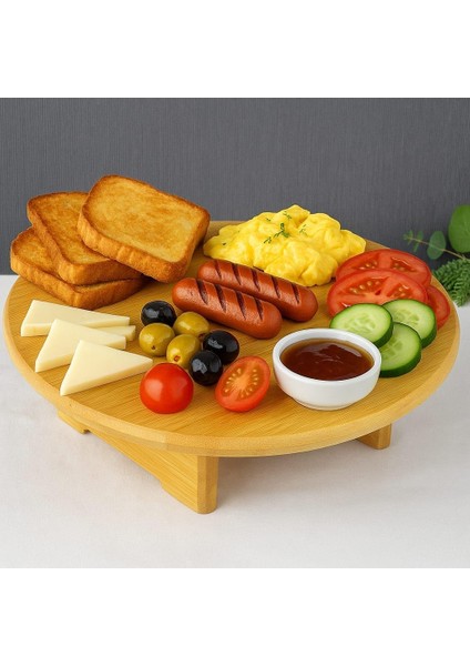 Premium Serisi Bambu Ayaklı Doğrama ve Sunum Tahtası 32X32 cm