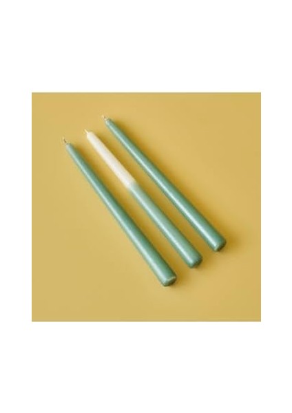 Şamdan 3&apos;lü Mum Yeşil (25X2 Cm) modelleri