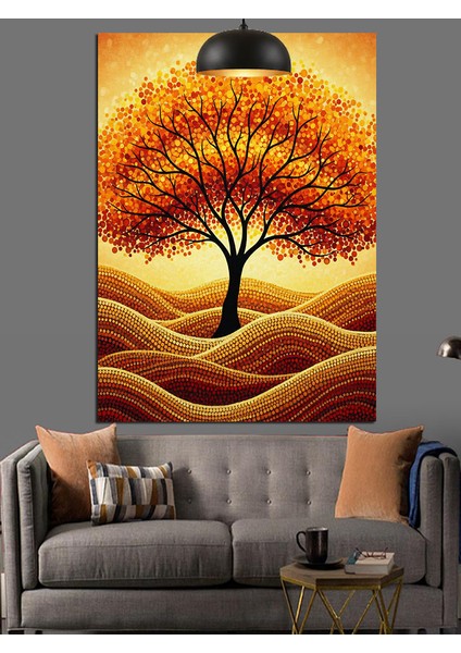 Altın Yapraklı Büyük Dallı Tek Başına Ağaç Dekoratif Kanvas - Mdf Ahşap Tablo modelleri