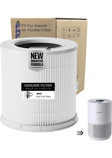 Fresh Air Filter /_ Smart Purifier 4 Kompakt Filtre ile Uyumlu 360 Cam Yeni Formullü Filtre Ø174XH174MM 4 Compact Filtre (Beyaz )