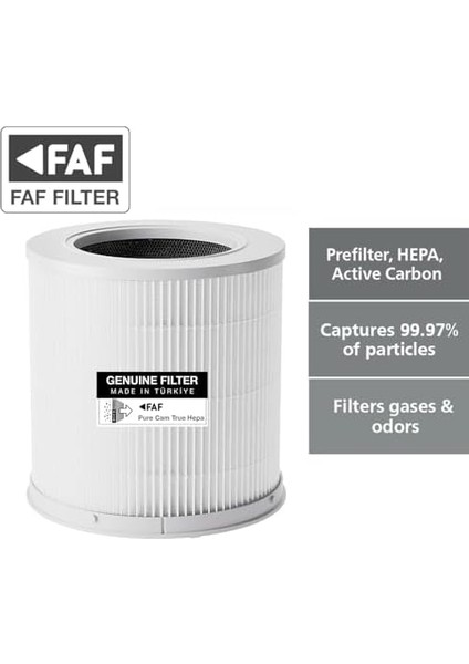 Fresh Air Filter /_ Smart Purifier 4 Kompakt Filtre ile Uyumlu 360 Cam Yeni Formullü Filtre Ø174XH174MM 4 Compact Filtre (Beyaz ) fiyatları