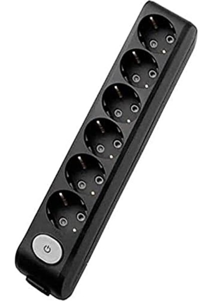 Multi-Let Siyah Priz Anahtarlı Toprak Klemensli Çocuk Korumalı