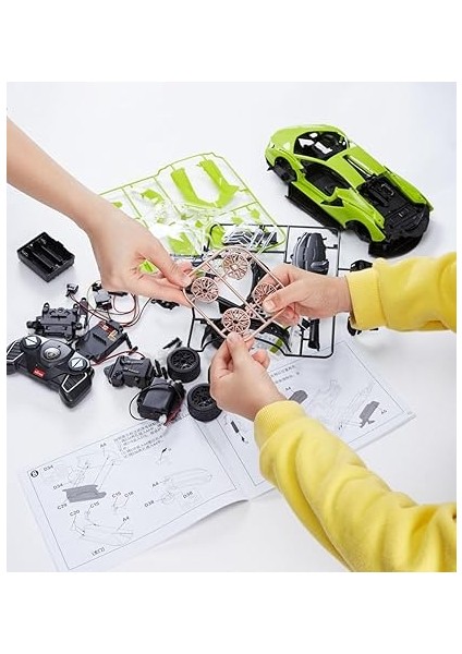 Rc Araba Kitleri Inşa Etmek Için, 1/18 Lamborghini Sian Supercar Montaj Bina Kiti Uzaktan Kumanda Ile, 72 Adet, Çocuklar ve Yetişkinler Için Kök Kitleri, Yaş 8 +, Yeşil fiyatları