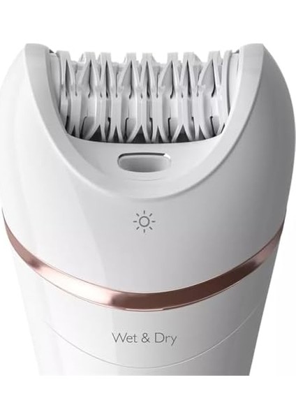 Philips Epilasyon Cihazı, Islak ve Kuru Kablosuz Kullanım, LED Işık, Ekstra Geniş Başlık, Hassas Bölge Başlığı, Pedikür Ayak Törpüsü, 6 Aksesuar Dahil, Beyaz Renk, BRE730/05 fiyatları