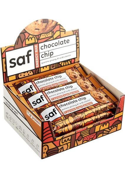 Saf Chocolate Chip Energy Bar 50 gr x 12