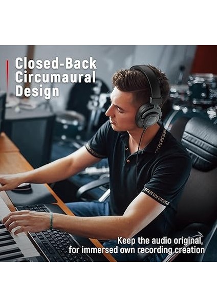 Podcast Izleme Için Kayıt Üzerinden Kulak Kablolu Kulaklıklar Için Stüdyo Monitör Kulaklıklar, Çıkarılabilir Kablolarla Rahat Ekipman Akışı 3,5 mm Veya 6,35 mm Jak, Siyah, Pc/mikser-H8 modelleri