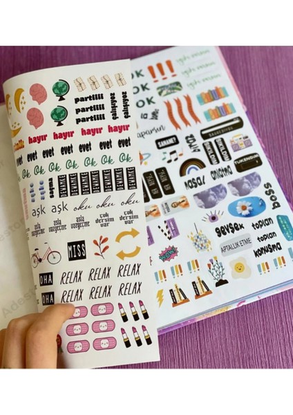 Kedi Noodle Tasarımlı Spiralli Sticker'lı Tarihsiz Konuşan Ajanda Haftalık Planlayıcı Defter fiyatları