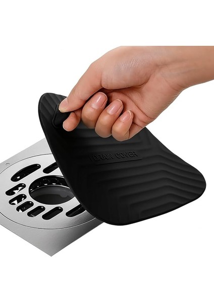 Koku ve Böcek Önleyici Gider Kapağı | Silikon Drenaj Tıkacı, Gider Koruyucu Tıpa | Banyo, Mutfak, Balkon, Lavabo Için Uyumlu Su Sızdırmaz Gider Tıkacı 15 * 15 cm Siyah