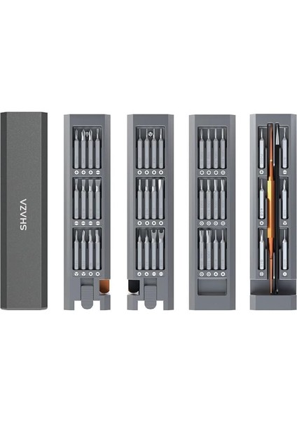 44 Parça Mıknatıslı Alüminyum Kasa Hassas Tornavida Seti